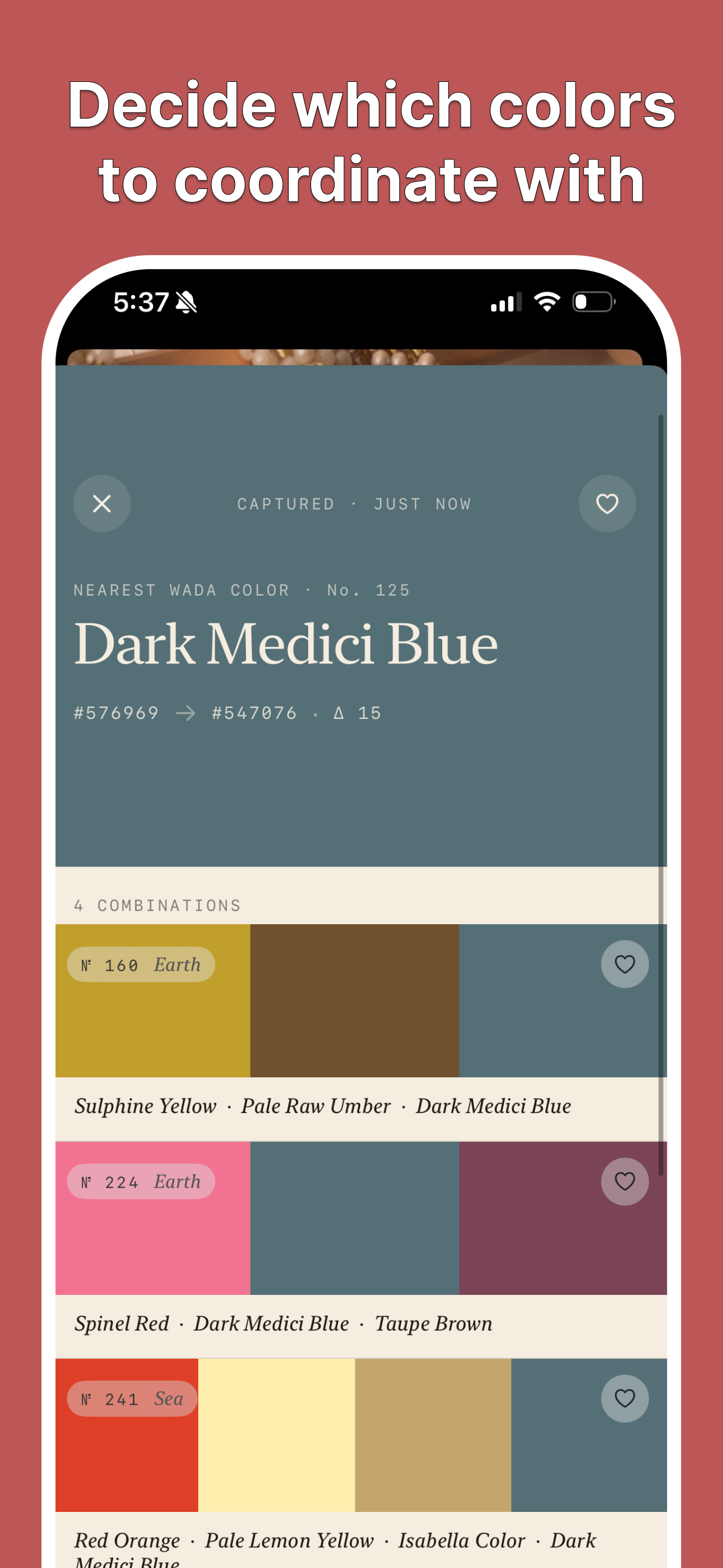 Wada Dictionary of Colors app screenshot